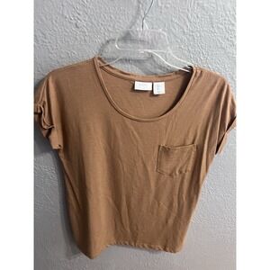 Sigrid Olsen Women Brownish Sleeveless Sleeve T Shirt Size Small
